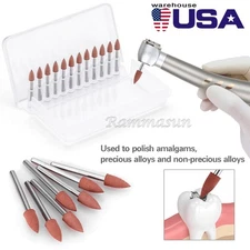 AZDENT Dental Polishing Polishers Abrasive Friction Grip Brown FG Mini Bur Point