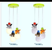 Animal Pendant Ceiling Lights Kids Room 3 LED Bulbs E27