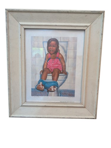 I'm a Big Girl Now African American White Distressed Framed Print - Hulis Mavruk