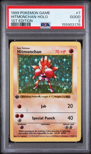 Hitmonchan (1st Edition) graded PSA 2 for sale on eBay