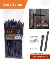 Strong 8-Inch Nylon Cable Ties - UV Resistant, 50 lbs Tensile Strength, 100 Pack