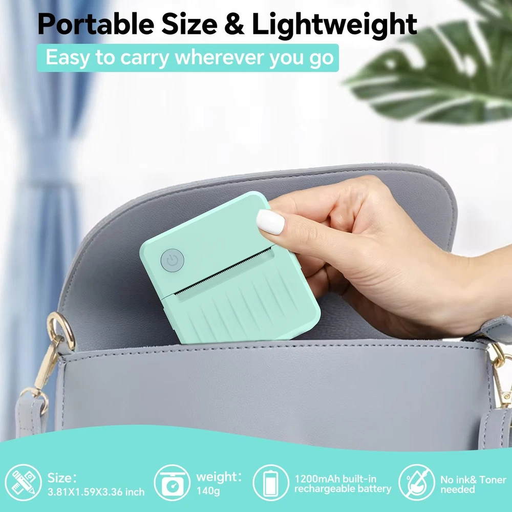 Bluetooth Thermal Label Maker Machine with Tape – Mini Portable Sticker Printer