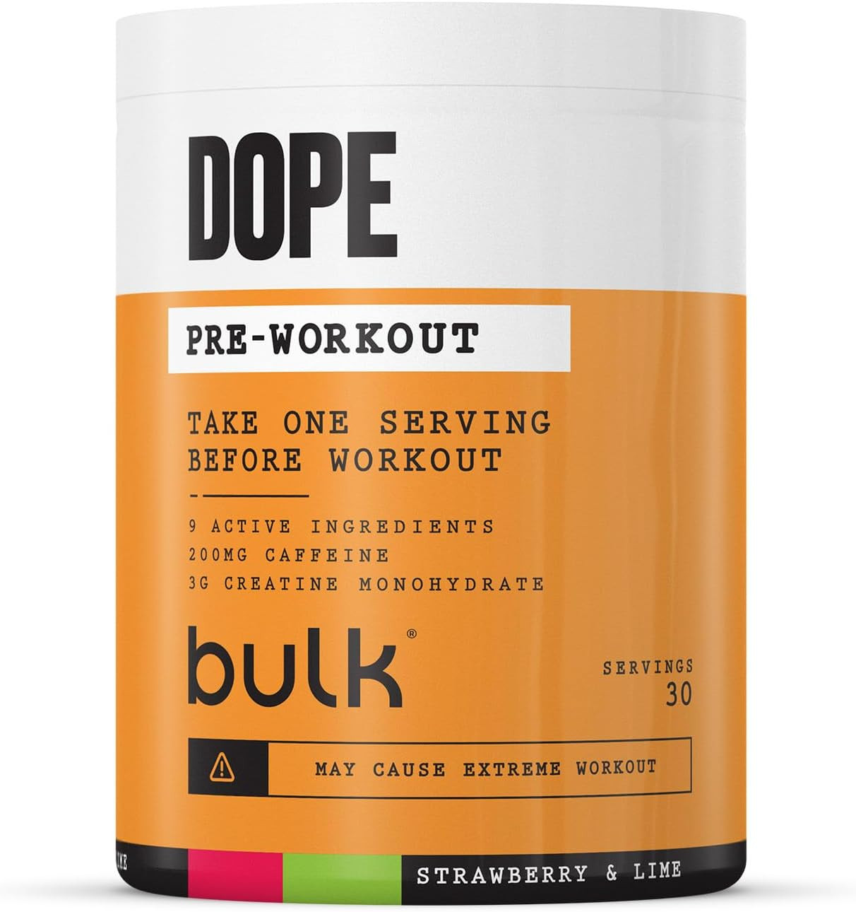 Dope Pre-Workout Strawberry Lime: Energia Estrema 200mg Caffeina 3g Creatina
