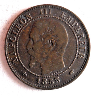 1855 FRANCE 2 CENTIMES AU High Quality Rare Coin Lot #U6