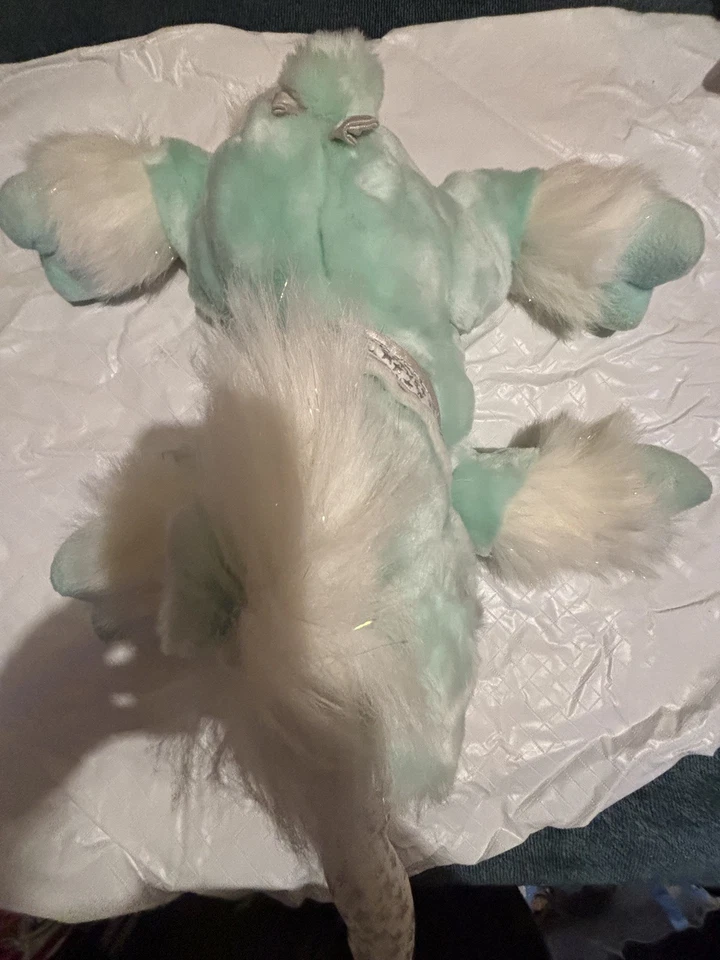 Animal Alley Unicornio Peluche Verde Menta 18 In Brillo Estrellas Collar Juguetes R Us 2000 Foto 3 de 4