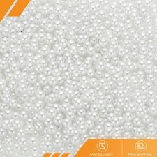2500Pack Faux Pearl for Crafting 6mm No Hole ABS Round Pearls Beads White