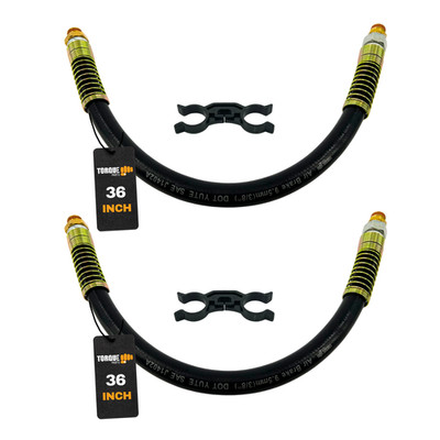 2 Pack 36'' Air Brake Hose 3/8  x 3/8  Swivel Rubber Air Brake Line Assembly with