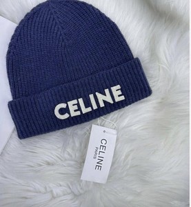帽子 CELINE EMBROIDERED KNIT WOOL BEANIE Celine Embroidered Wool