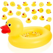 Duck Matching Game Includes Inflatable Pool Pond and 20 Numbered Floating Rub...