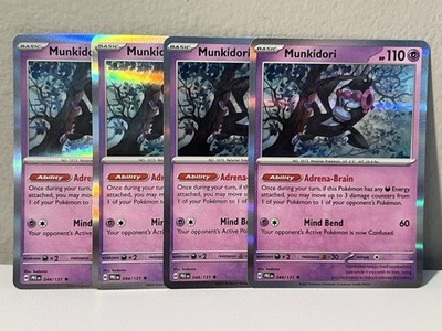 4x Munkidori 044/131 Prismatic Evolutions Holo Pokemon Playset X4 Pokemon TCG