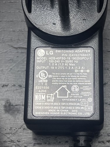 Genuine LG Monitor Switching Power Adapter ADS-40FSG-19 - Picture 2 of 2