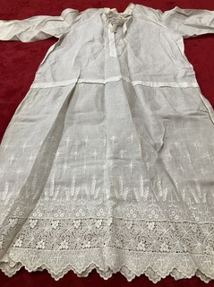 Catholic Priest Vestment Alb Embroidered Wheat Grapes Cross Vintage Lot 152