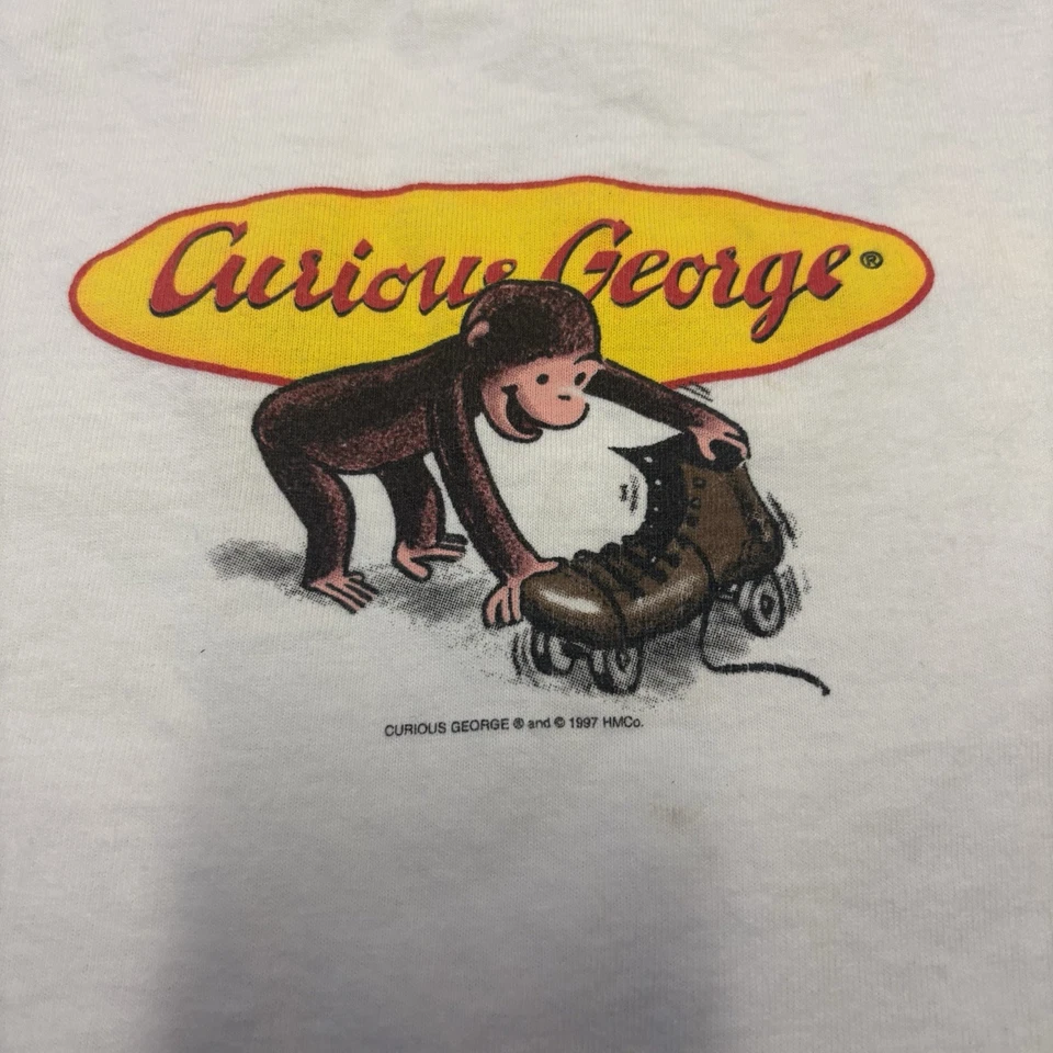 Camiseta de comedia Crazy Rare Vintage 1997 Curious George Foto 2 de 4