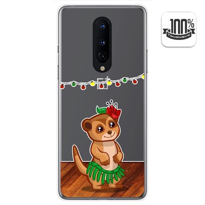 Hülle Gel Transparent für OnePlus 8 Design Erdmännchen Muster