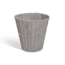 Vencier Round Waste Paper Basket Woven Rubbish Bin for Bedroom Bathroom Office
