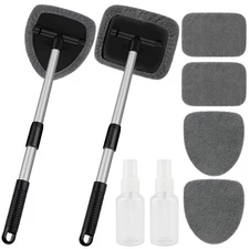 Windshield Cleaner Tool Car Interior Window Cleaning Wash kit with 4 Reusable