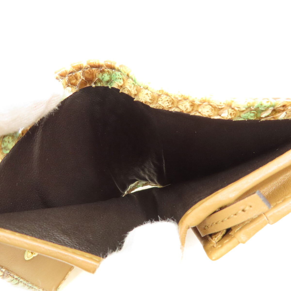 GUCCI 456126 Python Logo Hardware Compact Wallet … - image 6