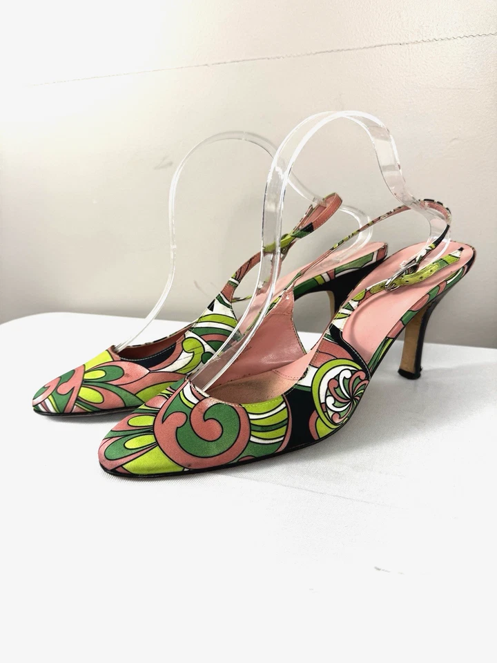 Tacones Circa Joan & David Rosa-Verde Con Cordones Para Mujer Talla 10M Retro Discocore Foto 2 de 4