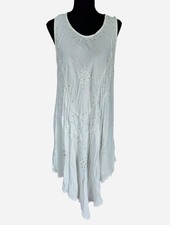 Boho Flowy Fairycore Embroidered Sequin Asymmetrical Dress Free Size