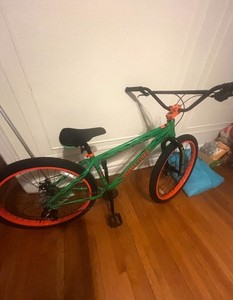 SE Bikes Big Flyer 29 in BMX Bike 10 Speed Rim Brake Pegs Green/Orange