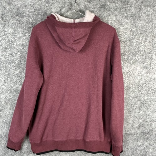 Vissla Hoodie Mens Large Maroon Full Zip Sherpa Lined Sweatshirt Jacket Warm - Picture 4 of 14