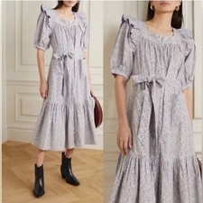 Doen Lavendar Floral Corduroy Malta Dress M