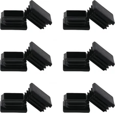 WZB, 2 Inch 2x2 Square Tube End Cap Plastic Plugs 12 Pack, 2 Black 