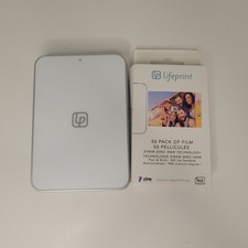 Lifeprint Wireless Photo Printer Bluetooth Portable 2X3 White w/ 50 Pack Of Film