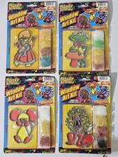 2004 JA-RU ARTS  CRAFTS WINDOW ART KIT SUNCATCHER LIKE STAINED GLASS Lot Of 4