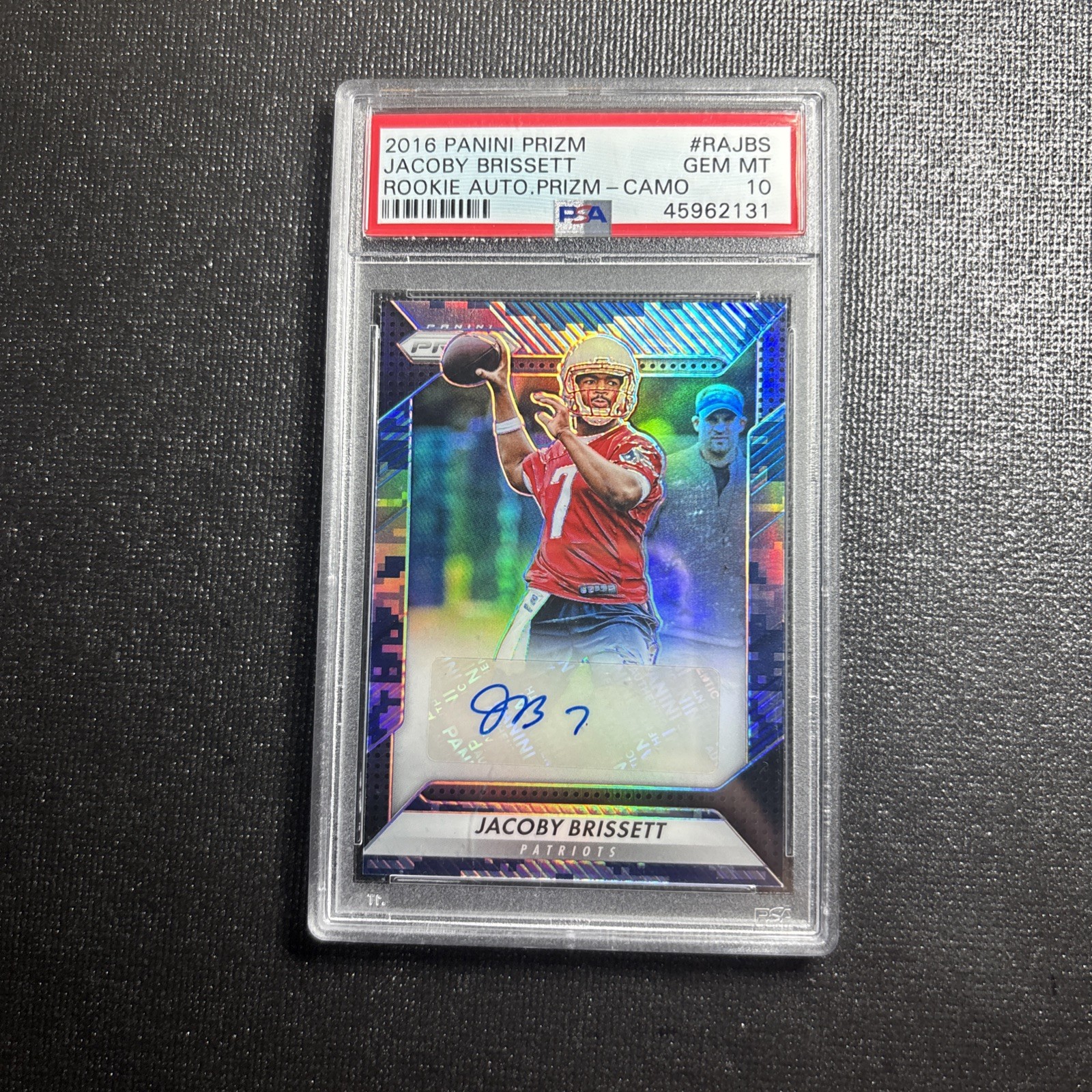Jacoby Brissett Panini Prizm Rookie Autograph Prizm #RAJBS Camo