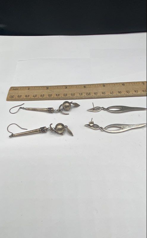 Sterling Silver Dangle Earrings Assorted Bundle 2… - image 7