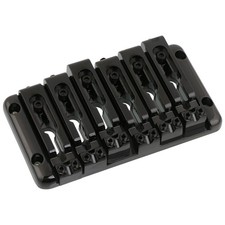 6 String Bass Bridge with Independent Adjustable Saddles Black