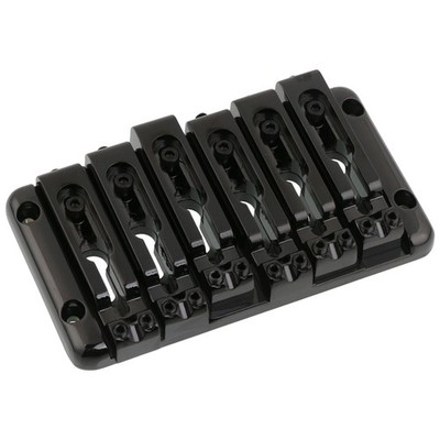 6 String Bass Bridge with Independent Adjustable Saddles Black