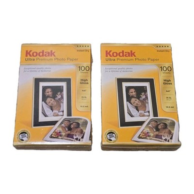 Kodak Ultra Premium Photo Paper 4x6'' High Gloss 100 Sheets Lot Of 2