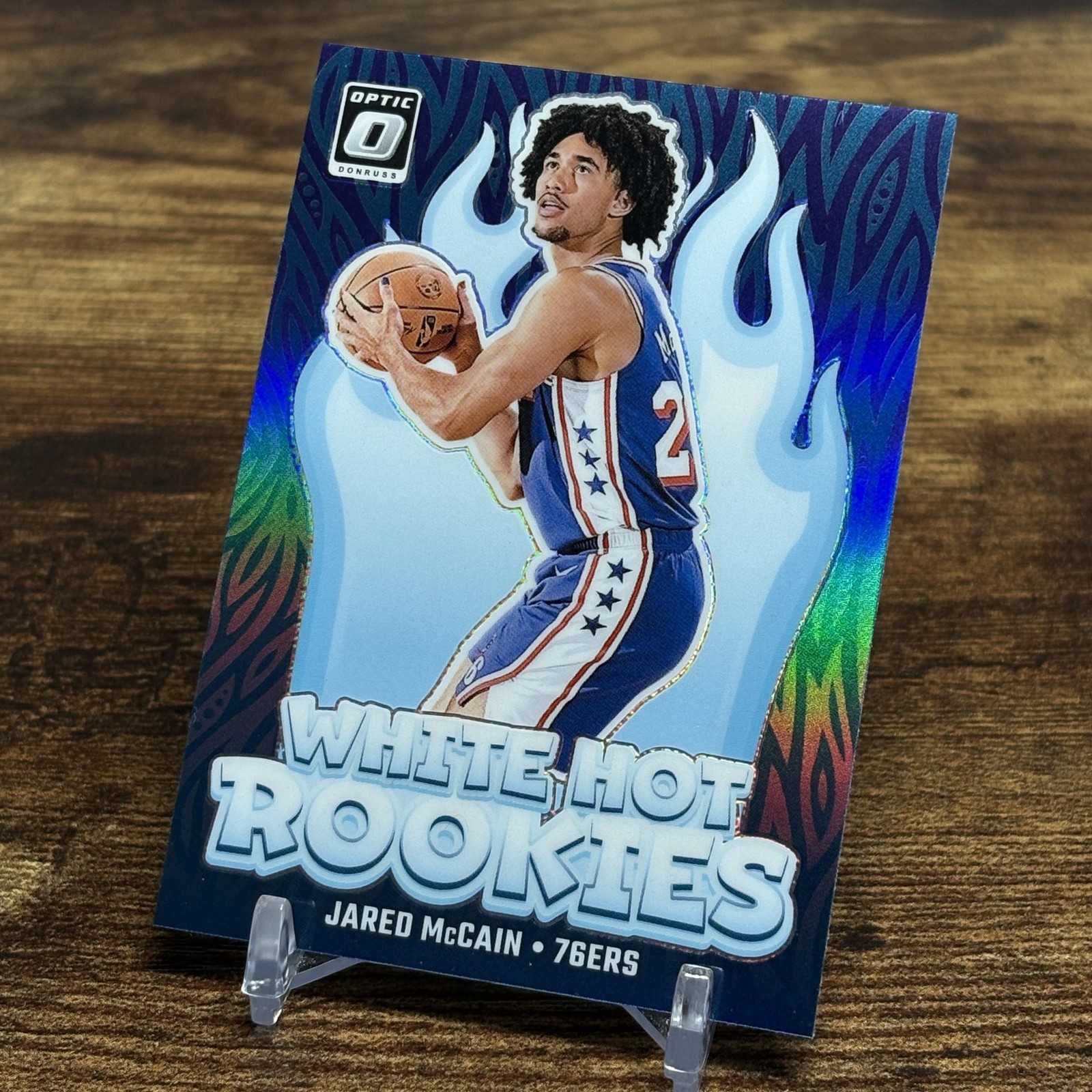 2024-25 Donruss Optic #2 Jared McCain White Hot Rookies Holo 76ers RC