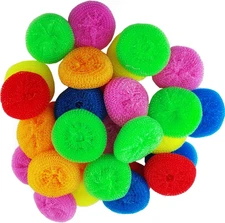 30 Pack Dish Scrub Brush Nylon Scouring Pads Round Plastic Mesh Scourers