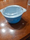Pyrex Snowflake Blue Garland 1 Qt Casserole 473 Original Lid 470C Handle Vintage