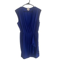 One Clothing Mock Wrap w/ Ruffle, Elastic @ waist, Royal blue, L, B79, $28