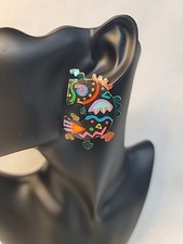 Vintage Rare 80s Jenkins & Keith Post Earrings! Abstract!