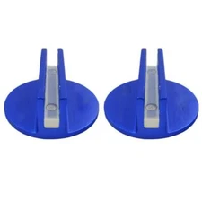 2 Pcs Blue DIY Slotted Magnetic Jack Pad Pinch Frame Rail Floor Jack Disk