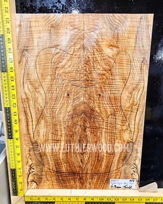 Spalted Ripple Ash Guitar Top Bookmatched Set Gitarrenbauer Holz Drop Top WOW