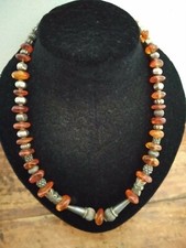 Scontata Collana* Ambra-argento * Lunga cm55