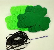Shamrock Garland St. Patrick's Day 8 Green Felt Shamrocks String Your Own