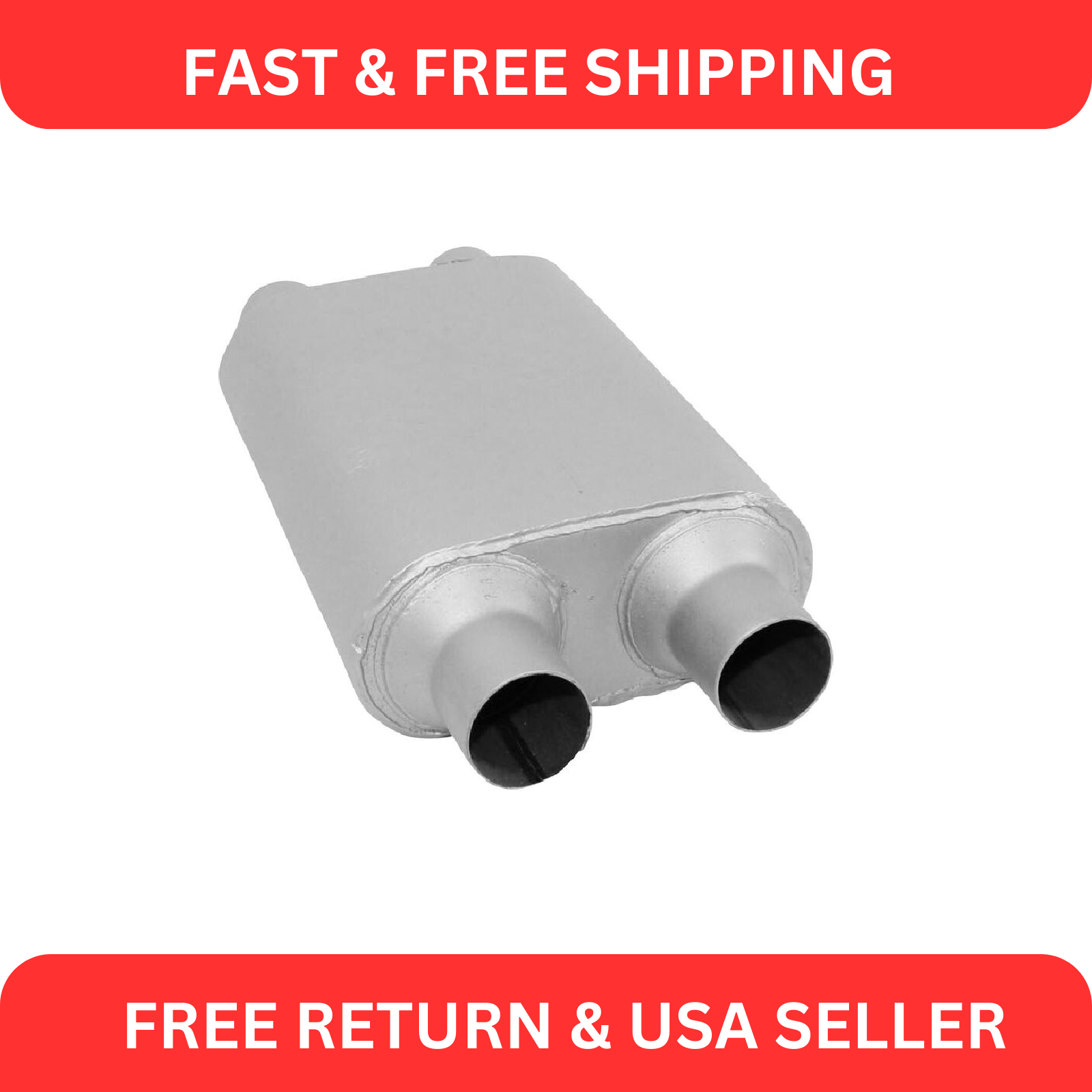 Dual Exhaust Muffler Aluminized Steel Oval Straight APEVX4134 With 2.25