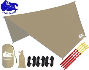 142/" centerli... Chill Gorilla Hex Hamac Rain Fly Camping Tarp Ripstop Nylon