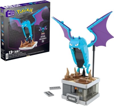 Mega Pokémon Building Toys Set Mini Motion Golbat with 313 Pieces, Wing Flapping
