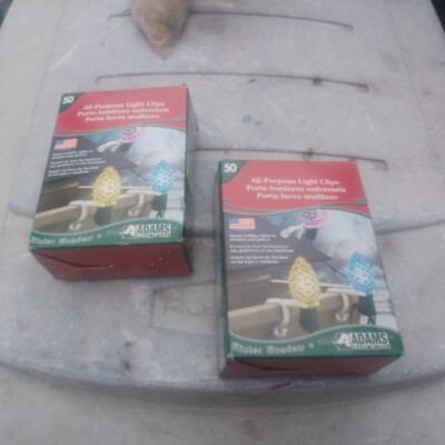 2x Adams All Purpose Light Clips Events Holidays Christmas 50ct Made in USA