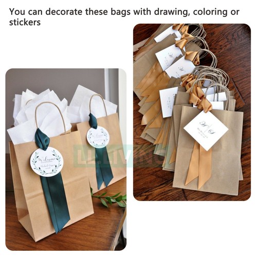 Bulk Kraft Paper Bags Gift Shopping Carry Craft Brown Retail Bag with Handles Au - Picture 6 of 13