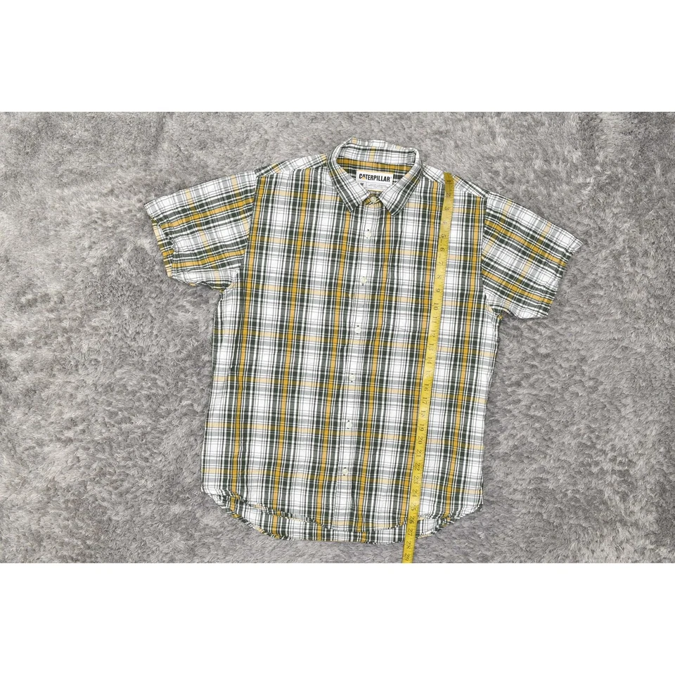 Caterpillar Men's Green Plaid 100% Cotton Button Shirt M Short Sleeve - Image 2 of 4