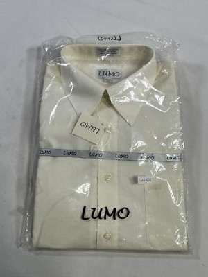 Mens Lumo Beige Button Down Shirt Size 15.5 4/5 NEW